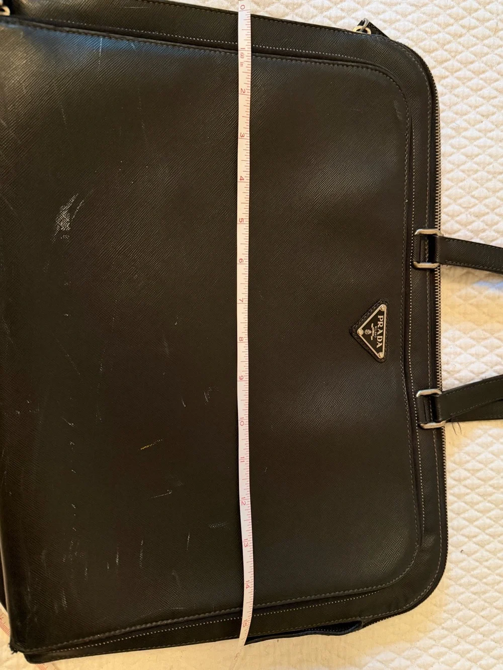 Vintage Authentic Prada Black Saffiano Leather  Briefcase